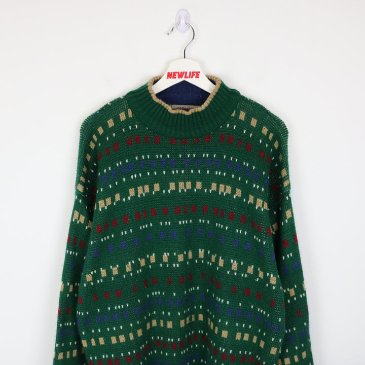 Vintage 80's Grenadier Patterned Knit Sweater - L-NEWLIFE Clothing