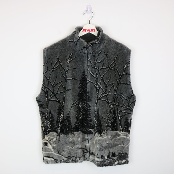 Vintage 90's Wolf Nature Fleece Vest - L-NEWLIFE Clothing