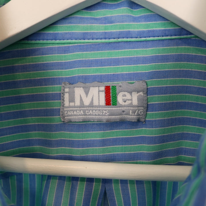 Vintage 80's I.Miller Striped Short Sleeve Button Up - L-NEWLIFE Clothing