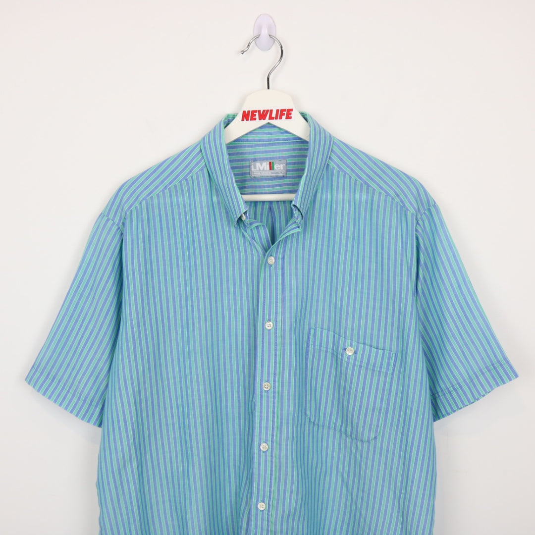 Vintage 80's I.Miller Striped Short Sleeve Button Up - L-NEWLIFE Clothing