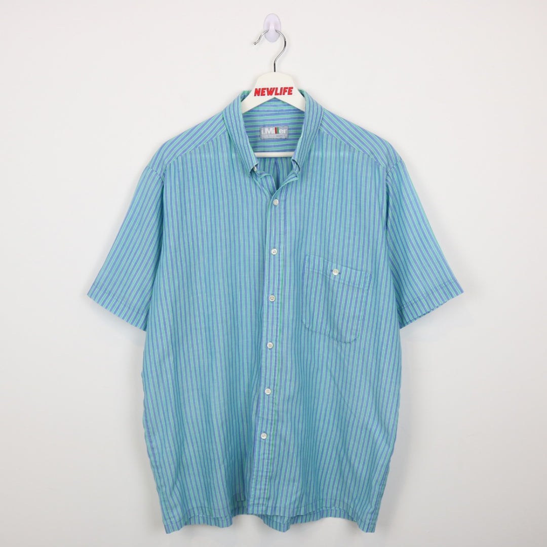 Vintage 80's I.Miller Striped Short Sleeve Button Up - L-NEWLIFE Clothing