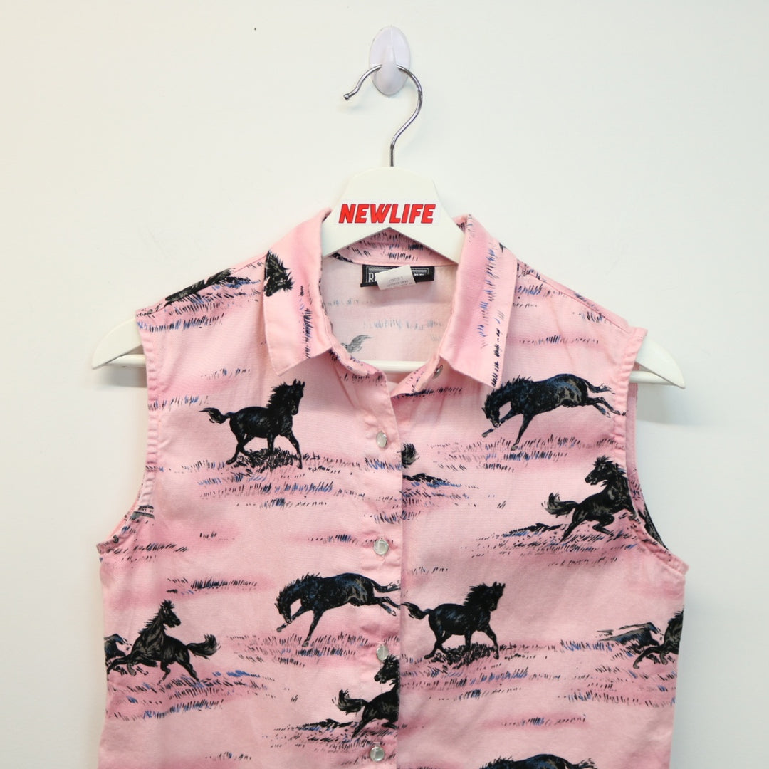 Vintage Western Horse Button Up - XS-NEWLIFE Clothing