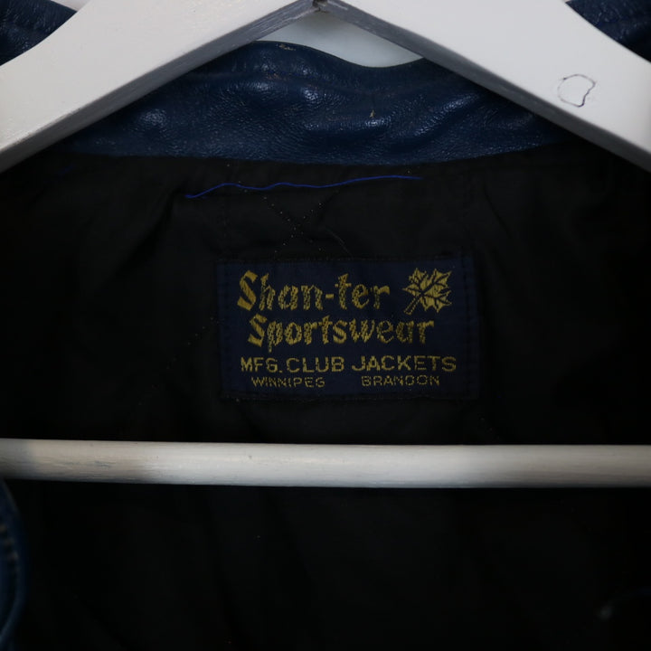 Vintage 70's Blues Leather Varsity Jacket - L-NEWLIFE Clothing