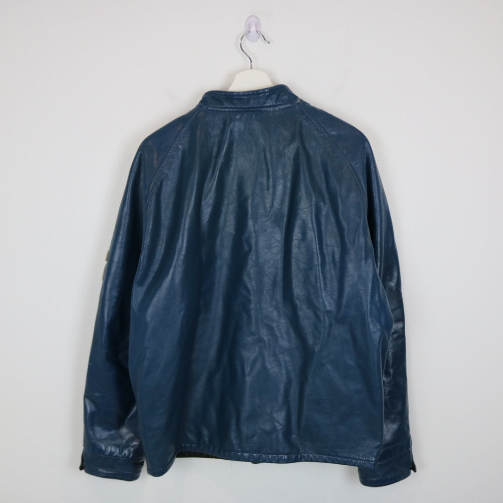 Vintage 70's Blues Leather Varsity Jacket - L-NEWLIFE Clothing