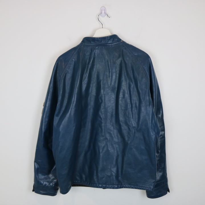 Vintage 70's Blues Leather Varsity Jacket - L-NEWLIFE Clothing