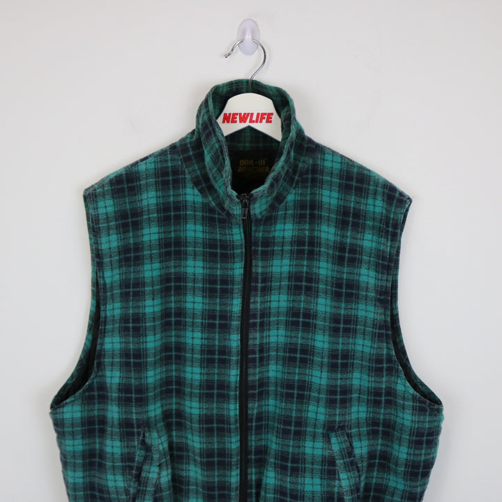 Vintage 90's Plaid Quilt Lined Vest - L-NEWLIFE Clothing