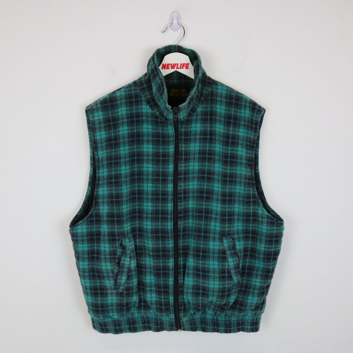 Vintage 90's Plaid Quilt Lined Vest - L-NEWLIFE Clothing
