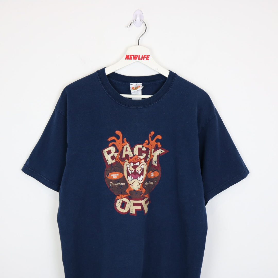 Vintage 00's Looney Tunes Taz Back Off Tee - L-NEWLIFE Clothing