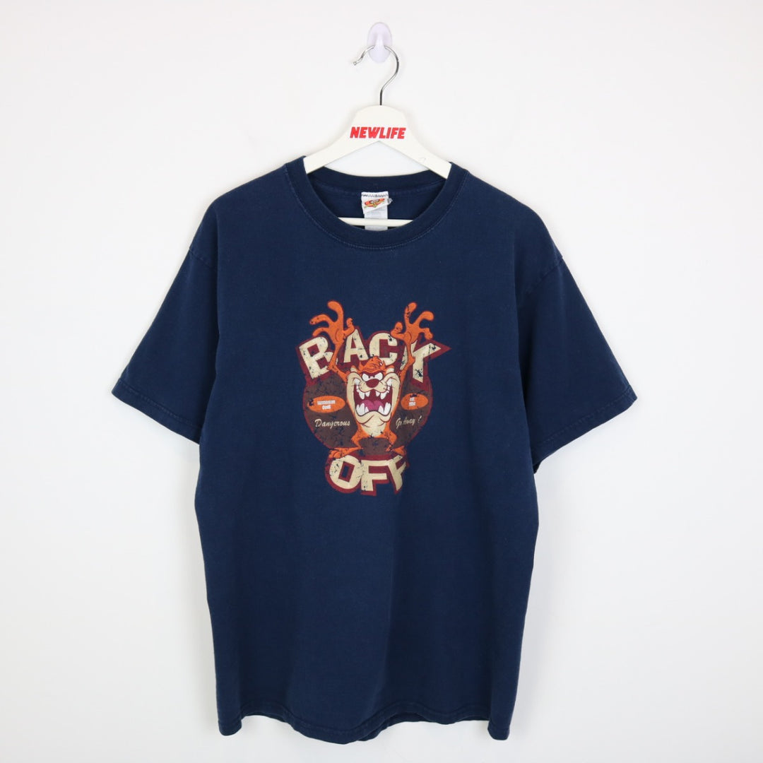 Vintage 00's Looney Tunes Taz Back Off Tee - L-NEWLIFE Clothing