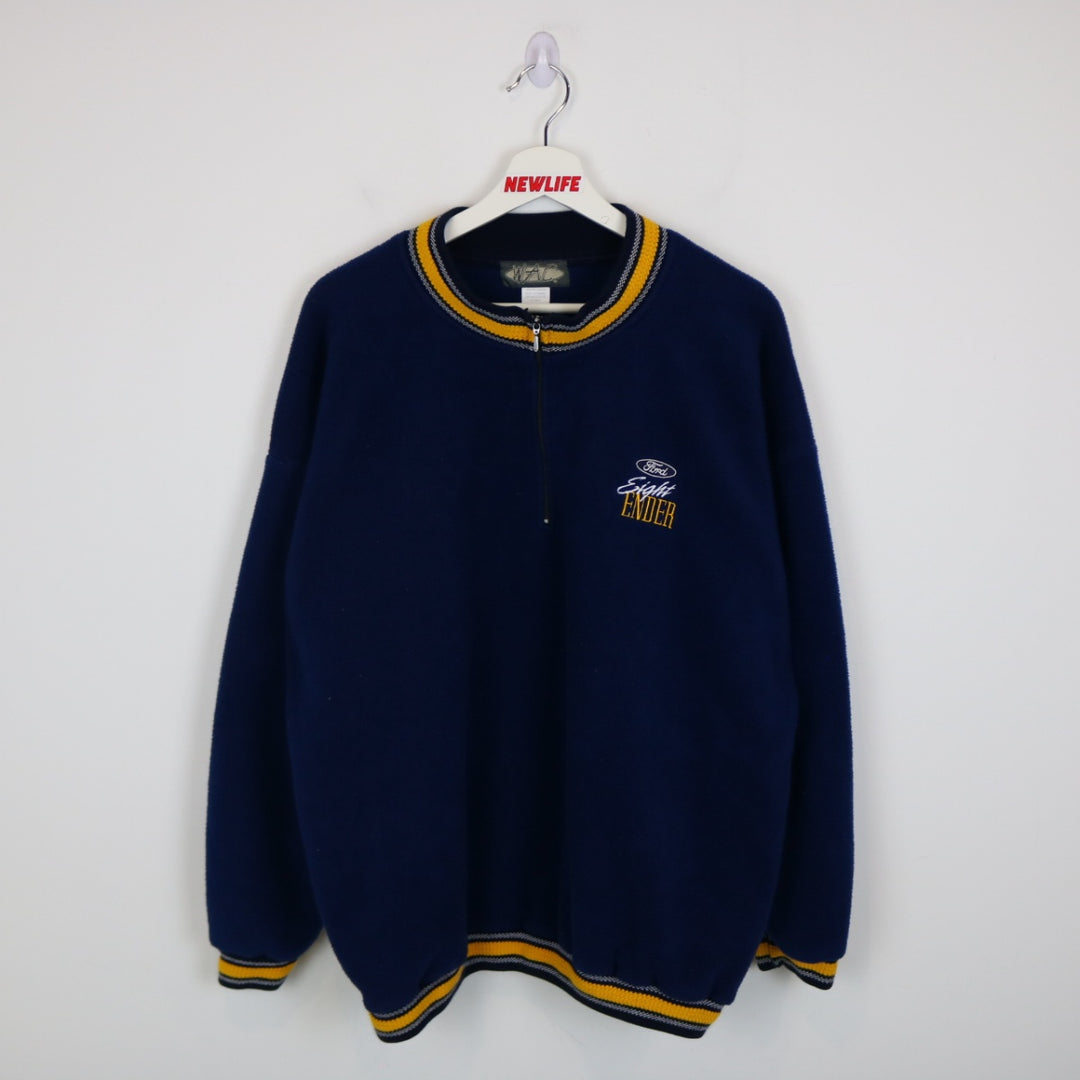 Vintage 90's Ford Eight Ender Fleece Quarter Zip Sweater - XL-NEWLIFE Clothing