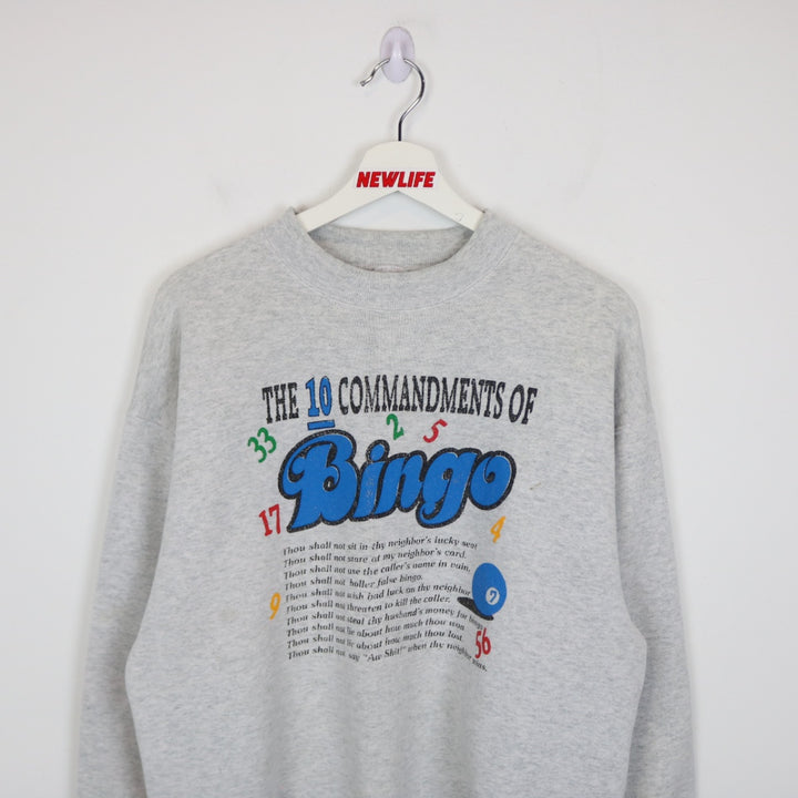 Vintage 90's 10 Commandments of Bingo Crewneck - L-NEWLIFE Clothing