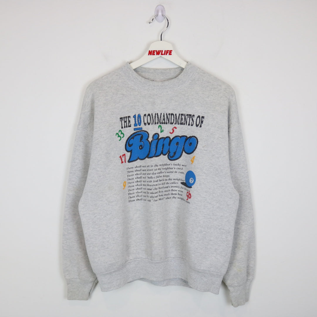 Vintage 90's 10 Commandments of Bingo Crewneck - L-NEWLIFE Clothing