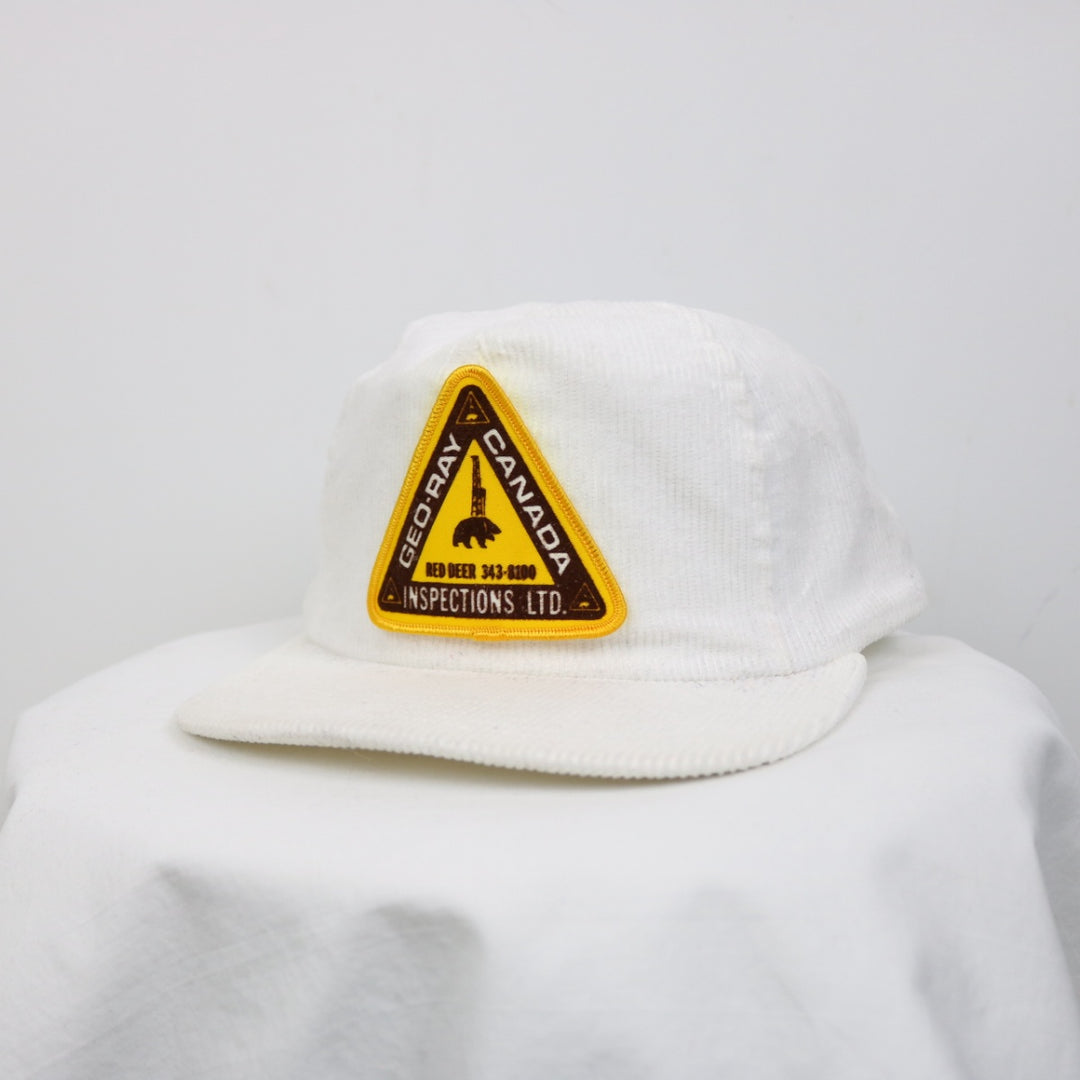 Vintage 90's Geo-Ray Canada Inspections Corduroy Hat - OS-NEWLIFE Clothing