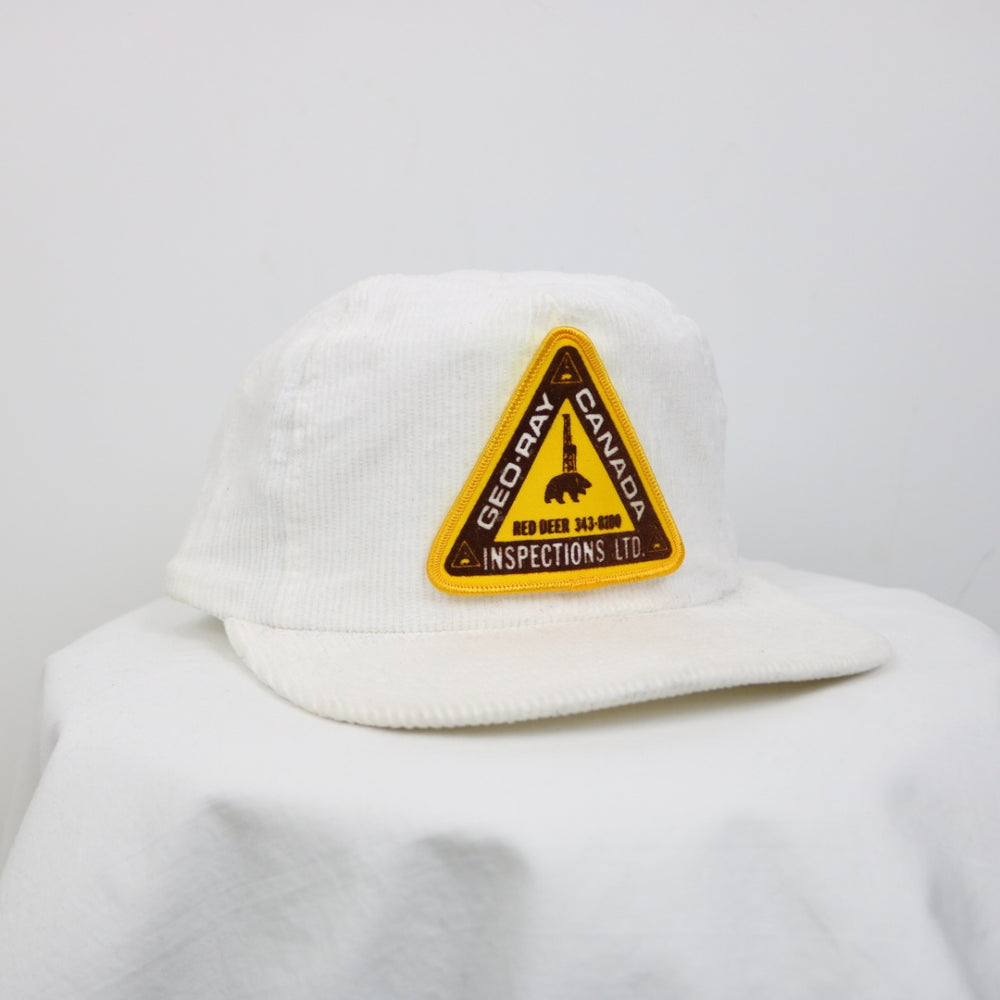 Vintage 90's Geo-Ray Canada Inspections Corduroy Hat - OS-NEWLIFE Clothing
