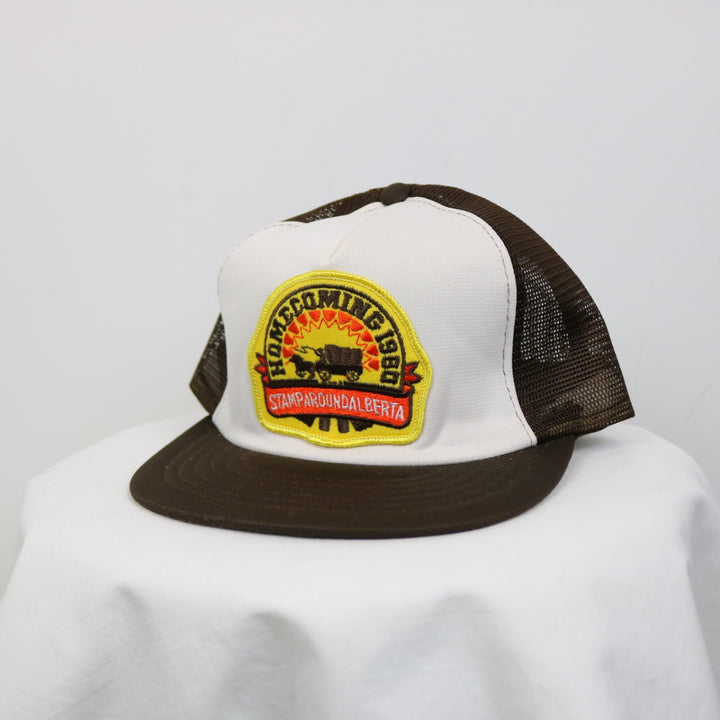 Vintage 1980 Homecoming Stamparound Alberta Trucker Hat - OS-NEWLIFE Clothing