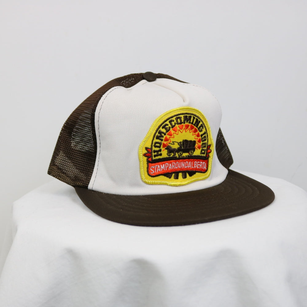 Vintage 1980 Homecoming Stamparound Alberta Trucker Hat - OS-NEWLIFE Clothing