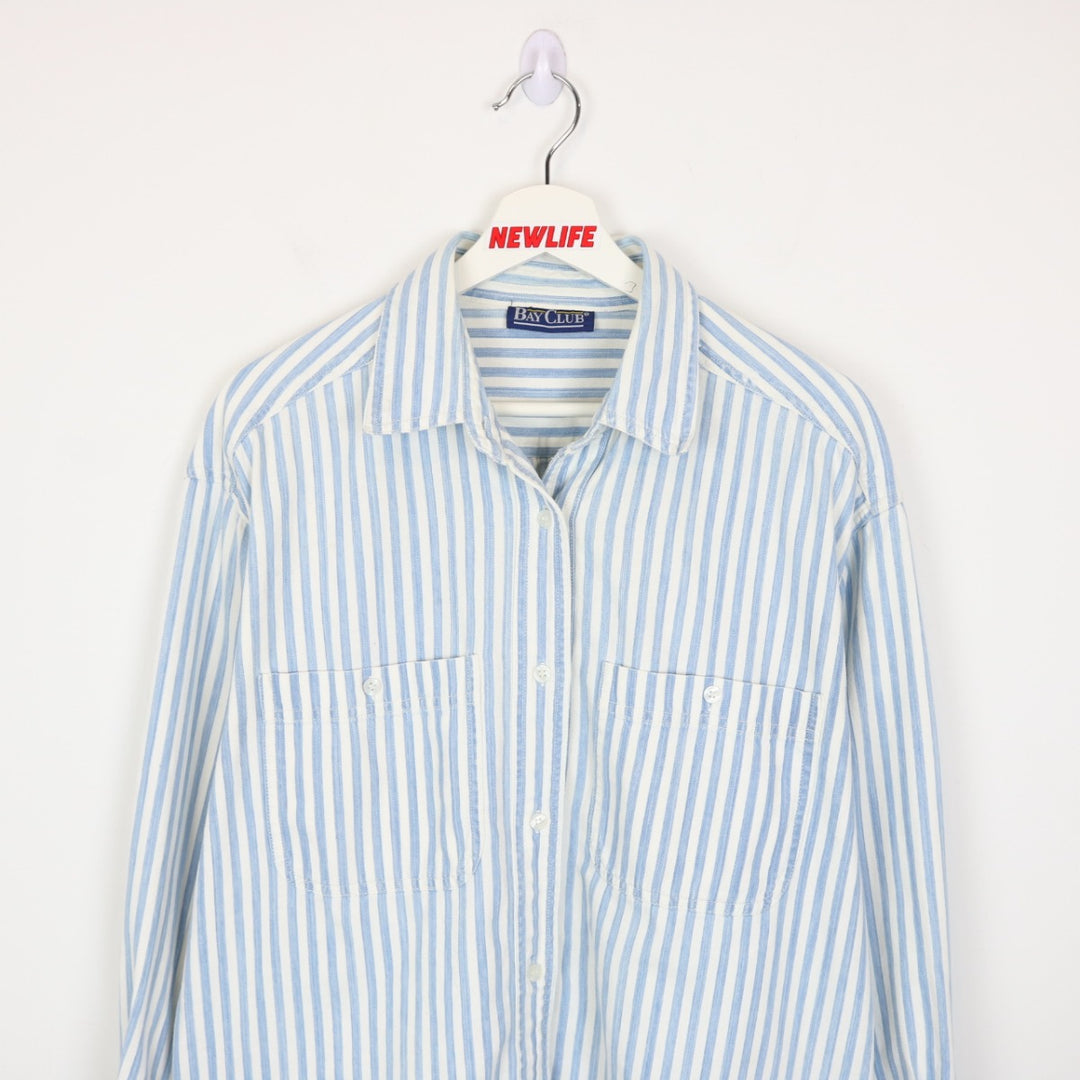 Vintage 90's Bay Club Striped Button Up - L-NEWLIFE Clothing