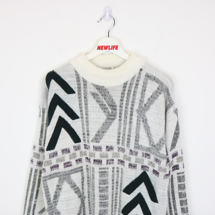 Vintage 80's Luciano Divanni Patterned Knit Sweater - M-NEWLIFE Clothing