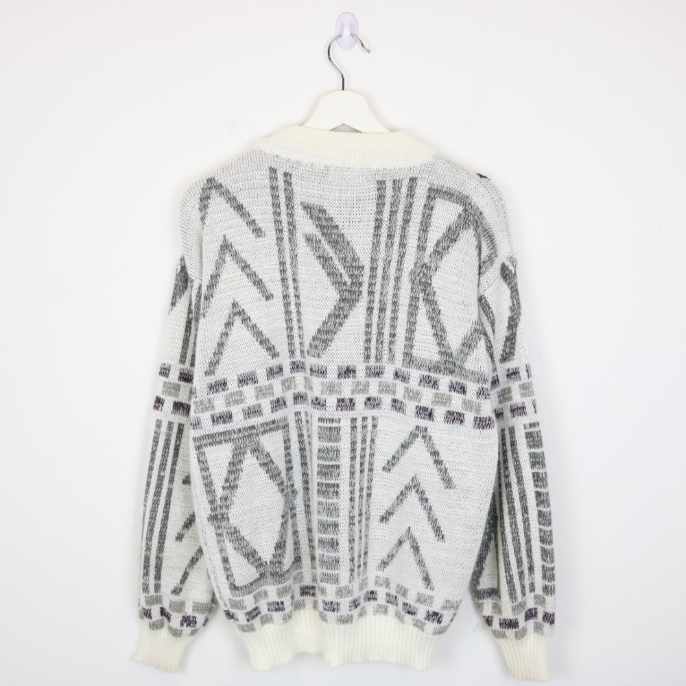 Vintage 80's Luciano Divanni Patterned Knit Sweater - M-NEWLIFE Clothing