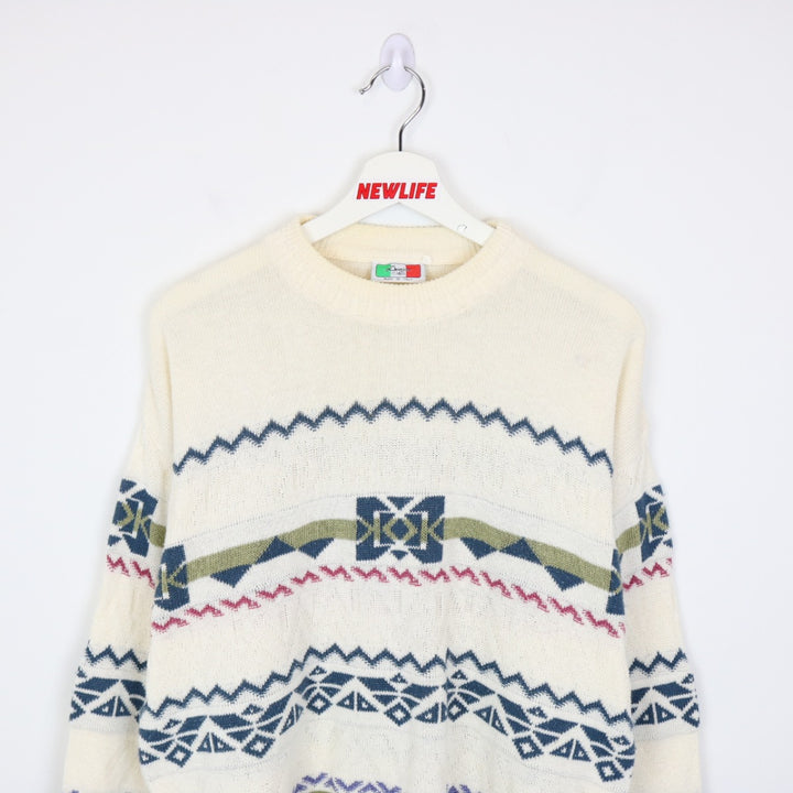 Vintage 90's Italia Patterned Knit Sweater - M-NEWLIFE Clothing