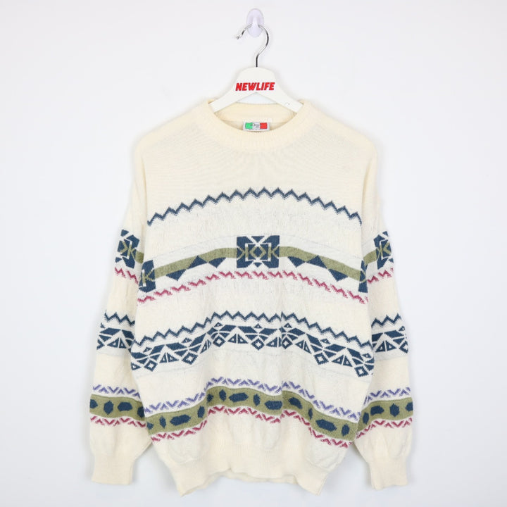 Vintage 90's Italia Patterned Knit Sweater - M-NEWLIFE Clothing