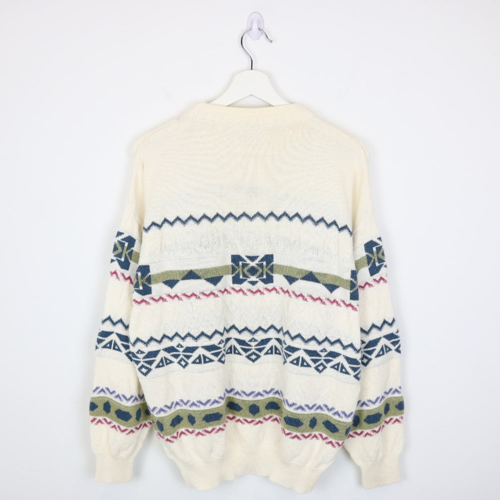 Vintage 90's Italia Patterned Knit Sweater - M-NEWLIFE Clothing