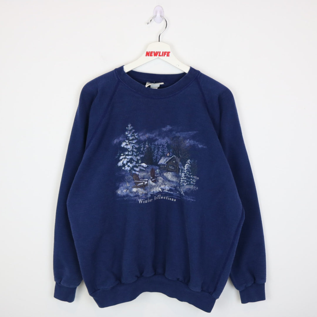 Vintage 90's Northern Reflections Winter Nature Crewneck - L-NEWLIFE Clothing