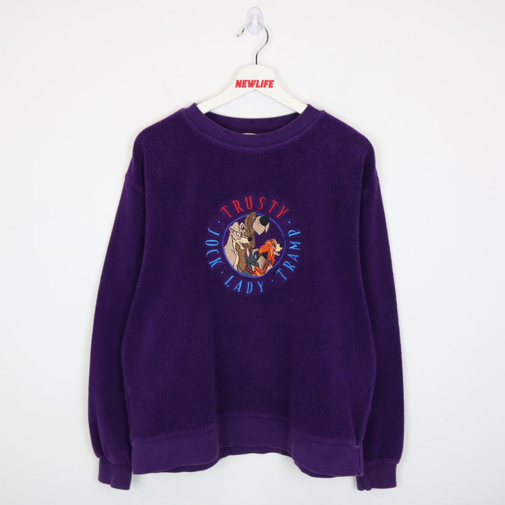 Vintage 90's Disney Lady and the Tramp Fleece Crewneck - M-NEWLIFE Clothing