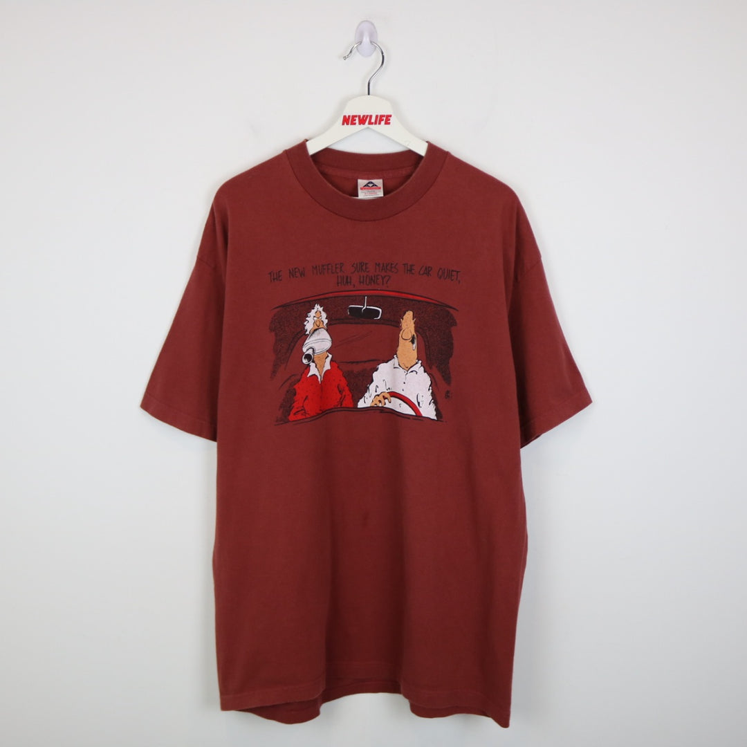 Vintage 00's New Muffler Funny Tee - L-NEWLIFE Clothing