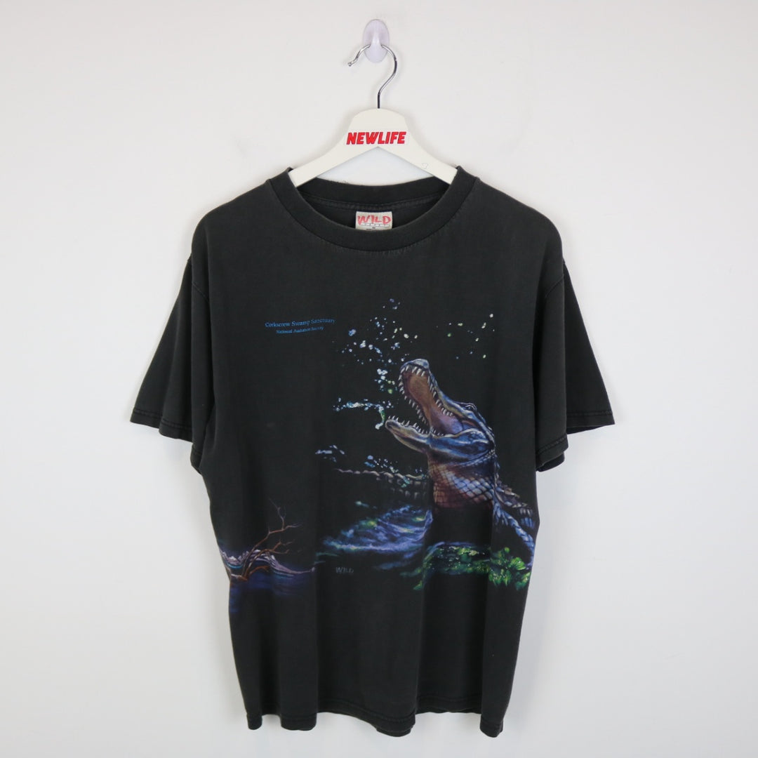 Vintage 90's Corkscrew Swamp Sanctuary Crocodile Nature Tee - L-NEWLIFE Clothing