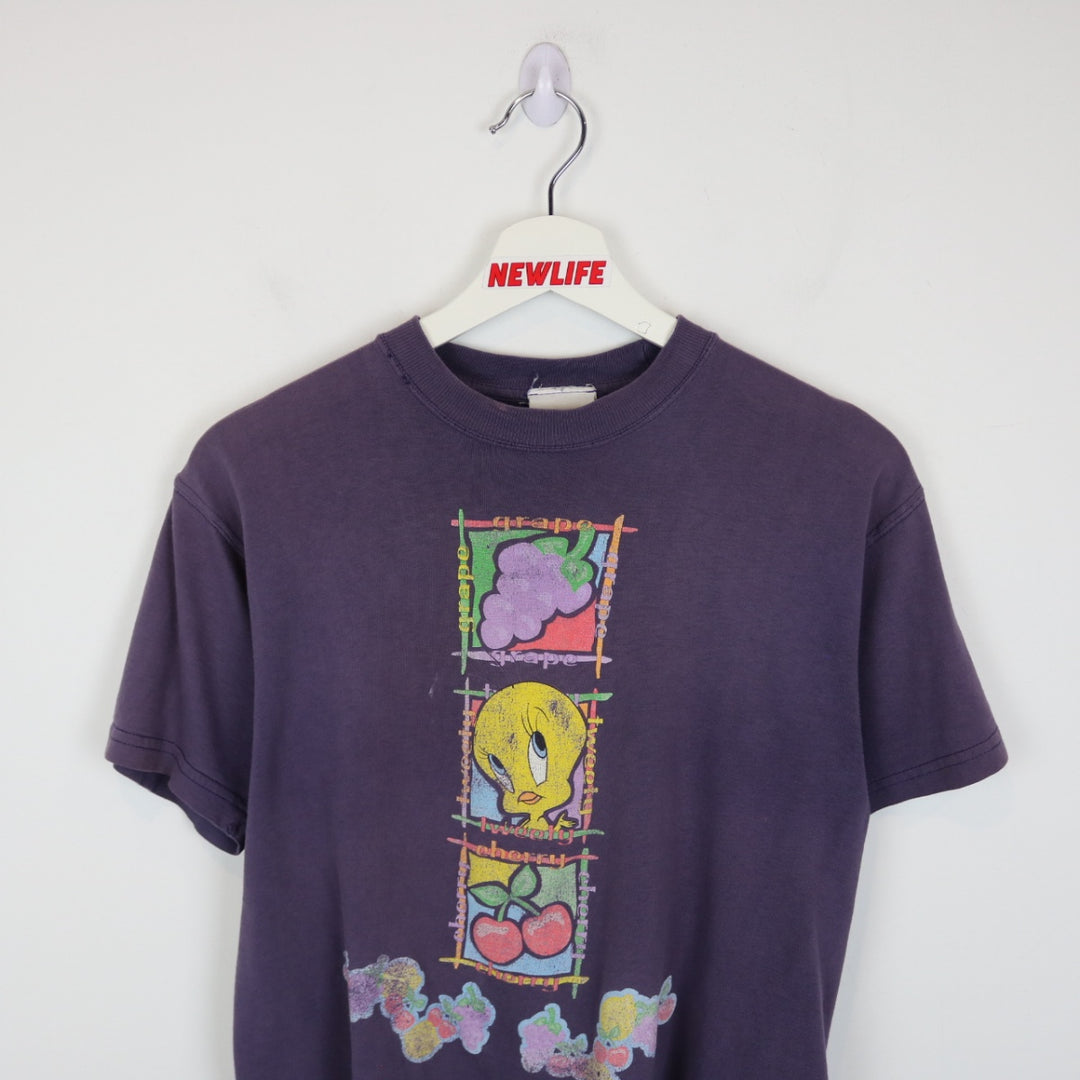 Vintage 1998 Looney Tunes Tweety Bird Grape Tee - M-NEWLIFE Clothing