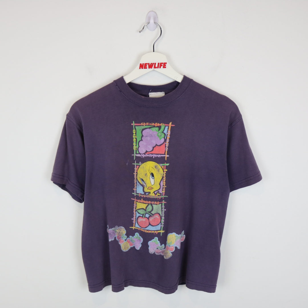 Vintage 1998 Looney Tunes Tweety Bird Grape Tee - M-NEWLIFE Clothing