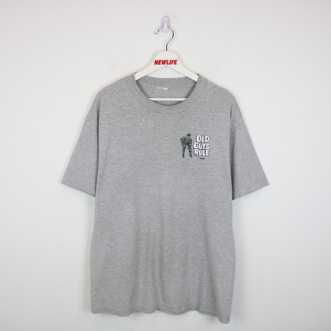 Vintage 90's Old Guys Rule Hockey Tee - L-NEWLIFE Clothing