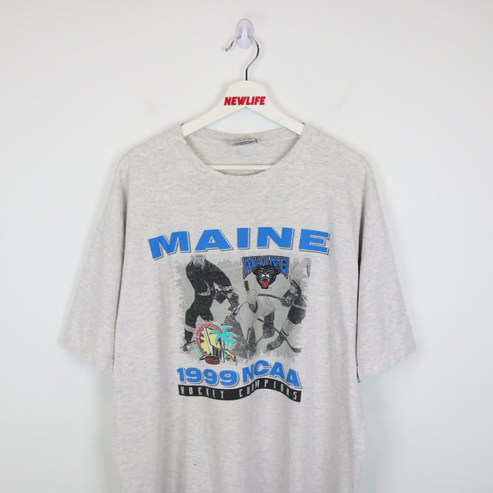 Vintage 1999 University of Maine NCAA Hockey Champions Tee - XL-NEWLIFE Clothing
