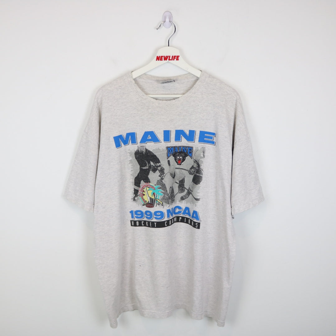 Vintage 1999 University of Maine NCAA Hockey Champions Tee - XL-NEWLIFE Clothing