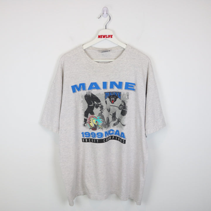 Vintage 1999 University of Maine NCAA Hockey Champions Tee - XL-NEWLIFE Clothing