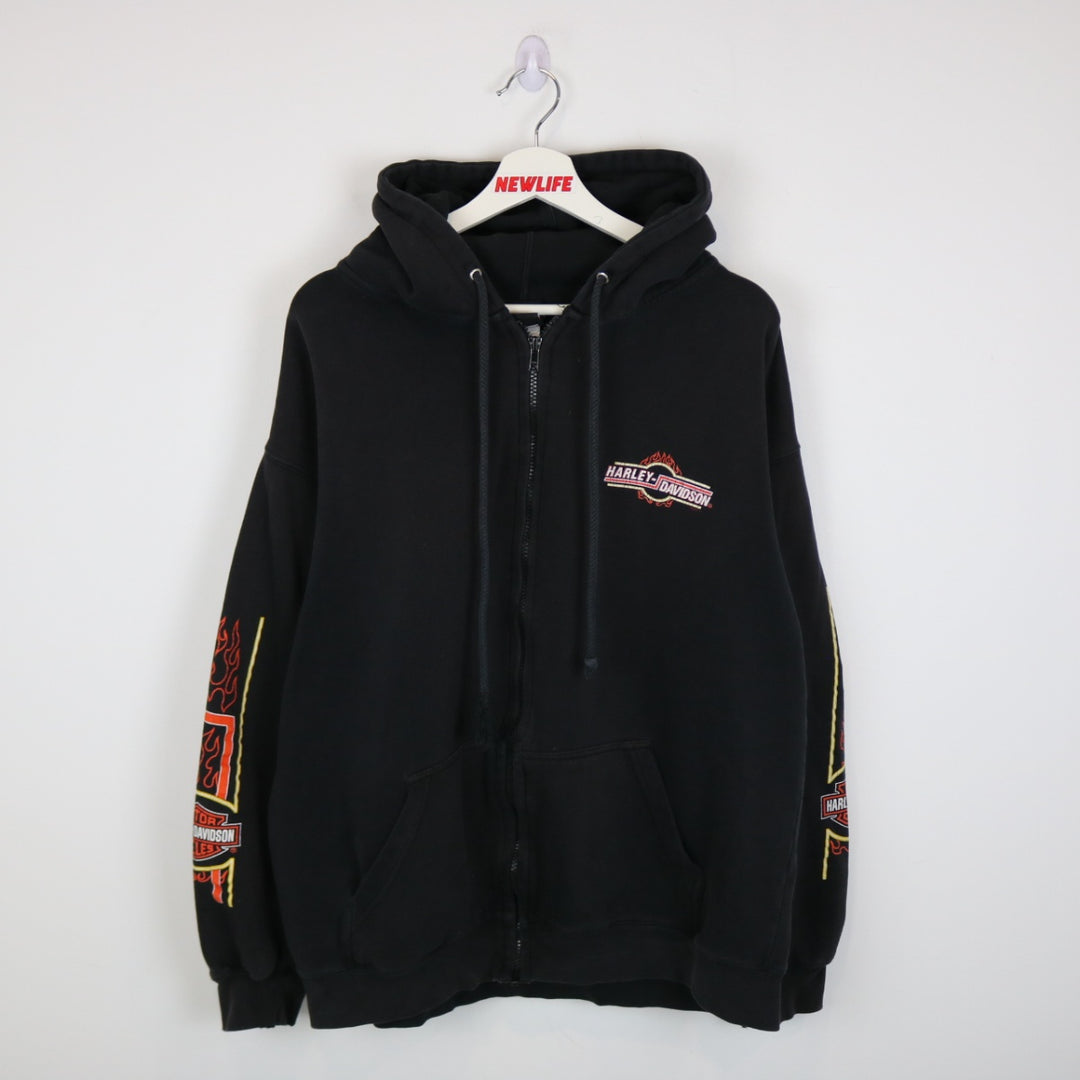 Vintage 00's Harley Davidson Llyodminster Zip Up Hoodie - L-NEWLIFE Clothing