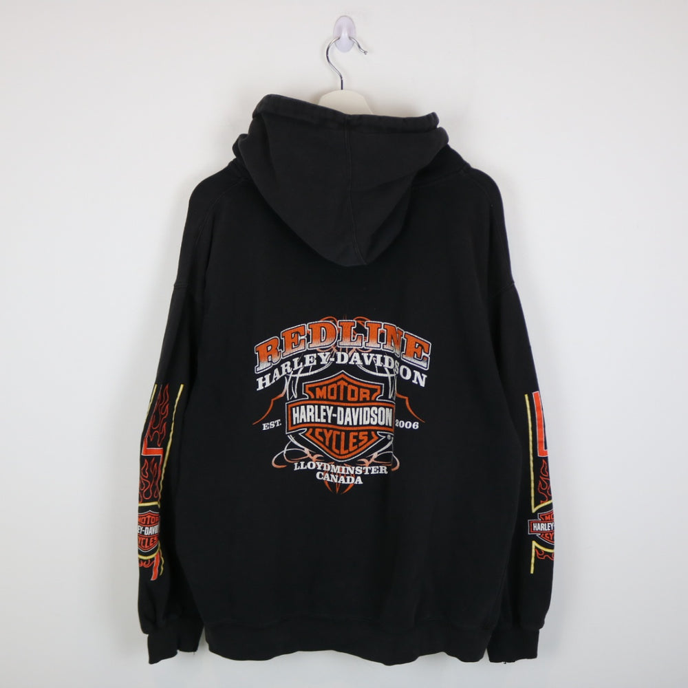 Vintage 00's Harley Davidson Llyodminster Zip Up Hoodie - L-NEWLIFE Clothing