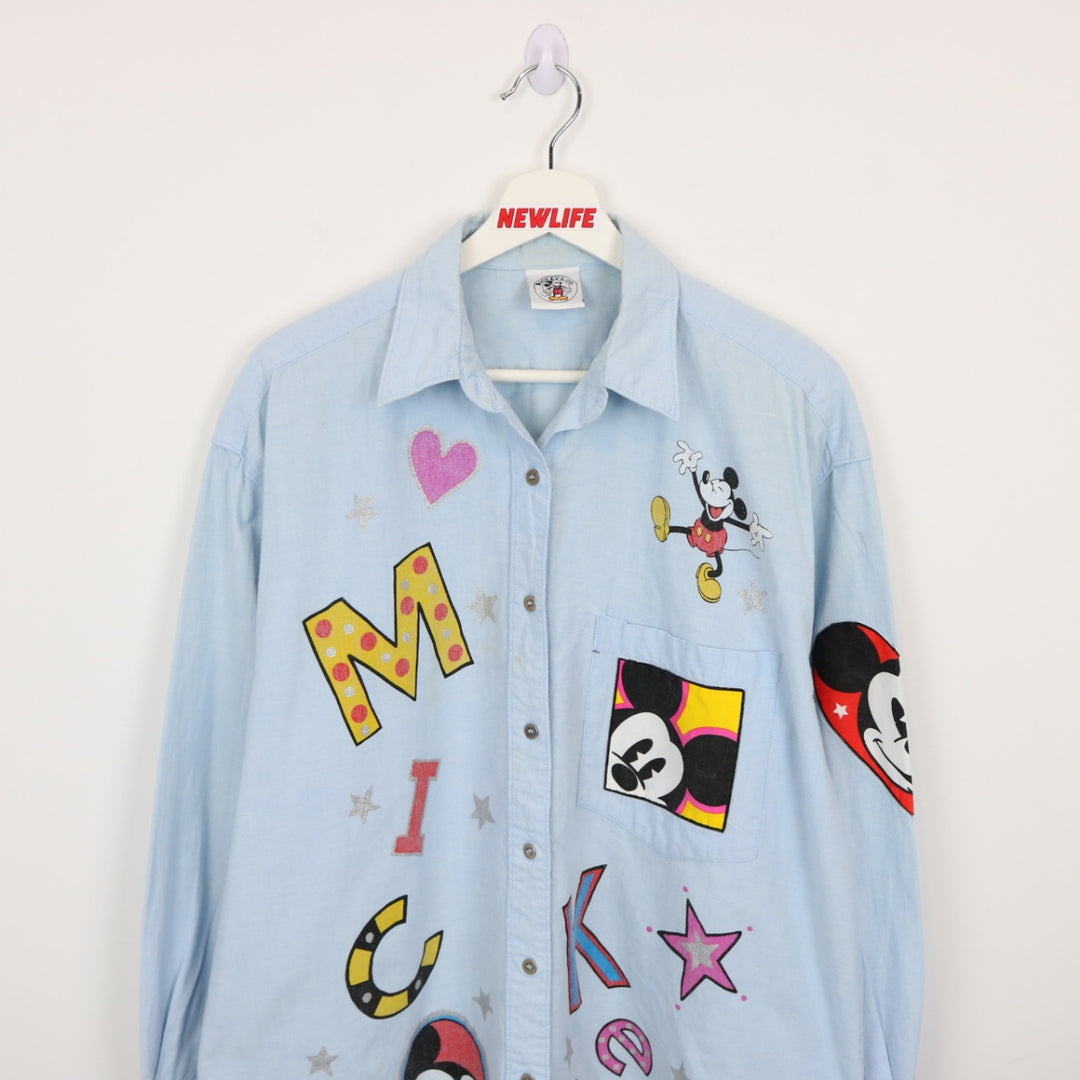 Vintage 90's Disney Mickey Mouse Denim Button Up - L-NEWLIFE Clothing