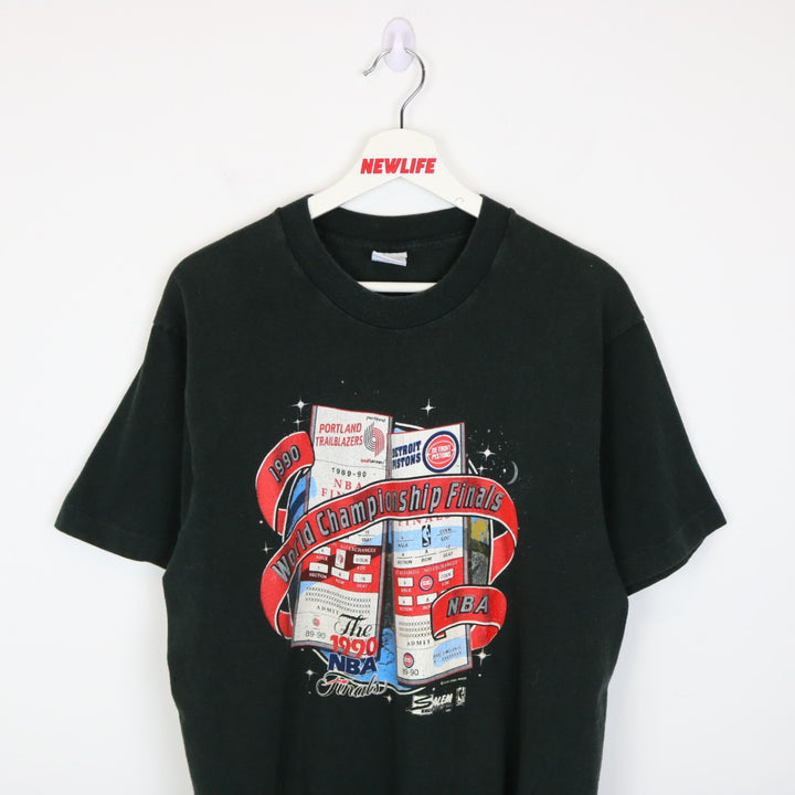 Vintage 1990 NBA Finals Trailblazers vs Pistons Tee - M-NEWLIFE Clothing