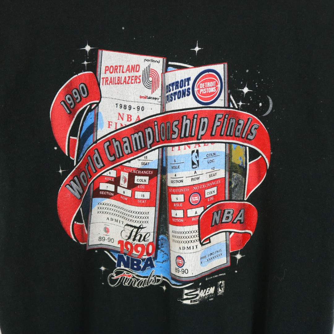 Vintage 1990 NBA Finals Trailblazers vs Pistons Tee - M-NEWLIFE Clothing