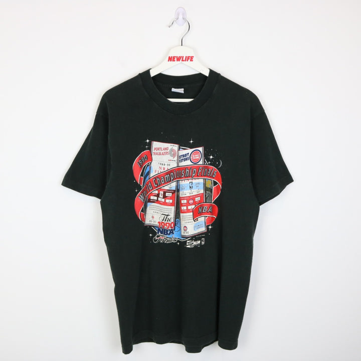 Vintage 1990 NBA Finals Trailblazers vs Pistons Tee - M-NEWLIFE Clothing
