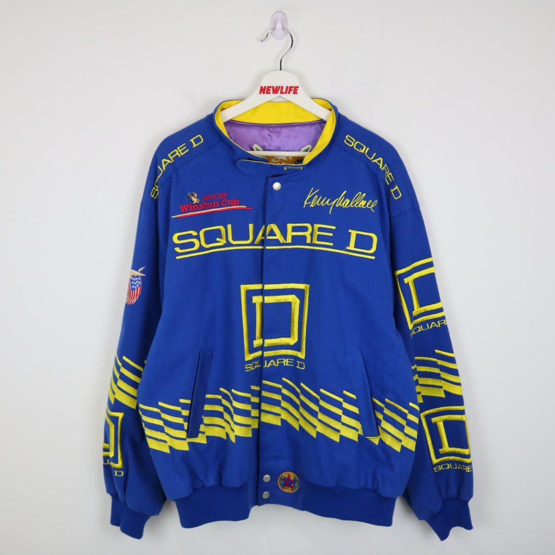 Vintage 90's Square D Winston Cup Jeff Hamilton Nascar Racing Jacket - XL-NEWLIFE Clothing