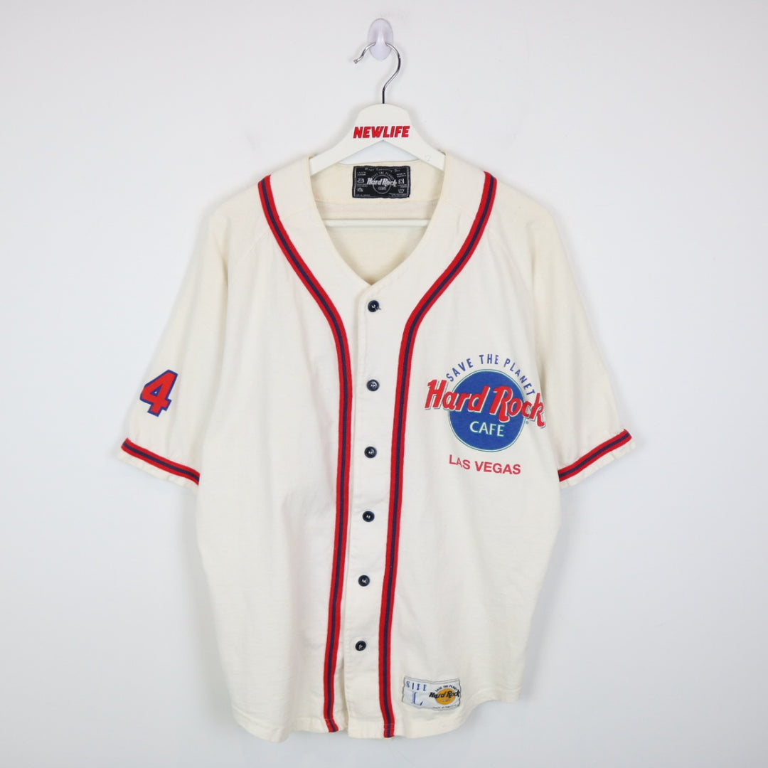 Vintage 90's Hard Rock Cafe Las Vegas Baseball Jersey - L-NEWLIFE Clothing