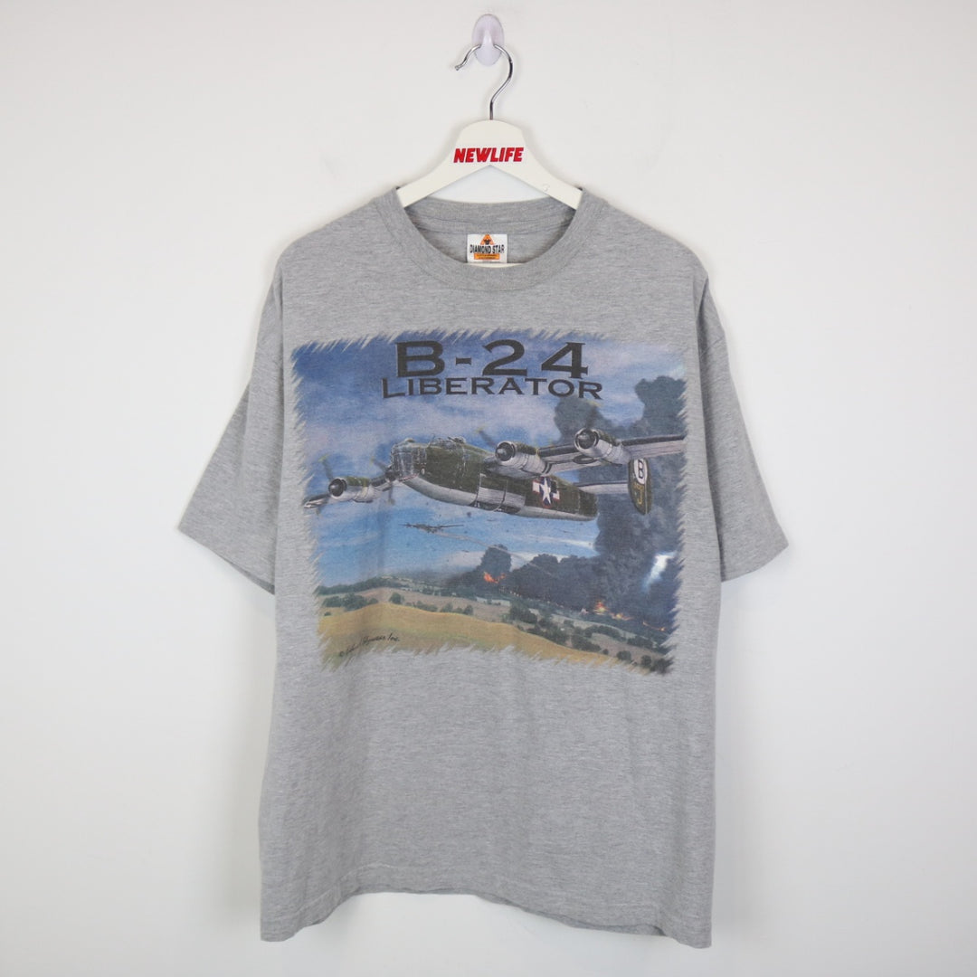 Vintage 90's B-24 Liberator Aircraft Tee - L-NEWLIFE Clothing
