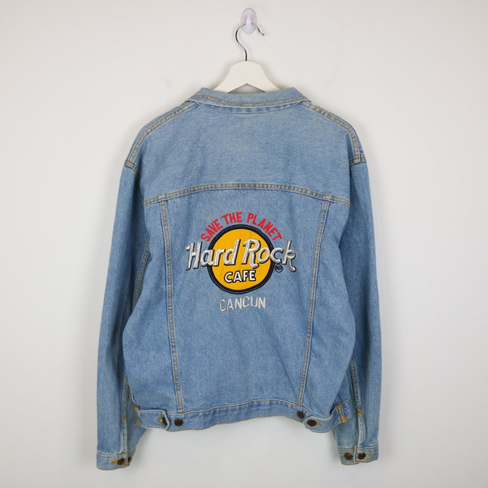 Vintage 90's Hard Rock Cafe Cancun Denim Jacket - M-NEWLIFE Clothing