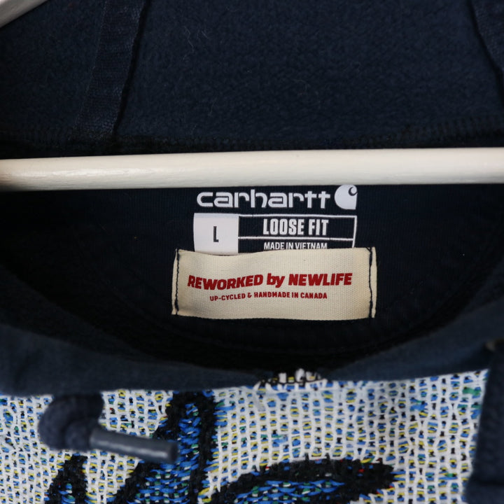 Reworked Vintage Disney Stitch Tapestry Carhartt Hoodie - L-NEWLIFE Clothing
