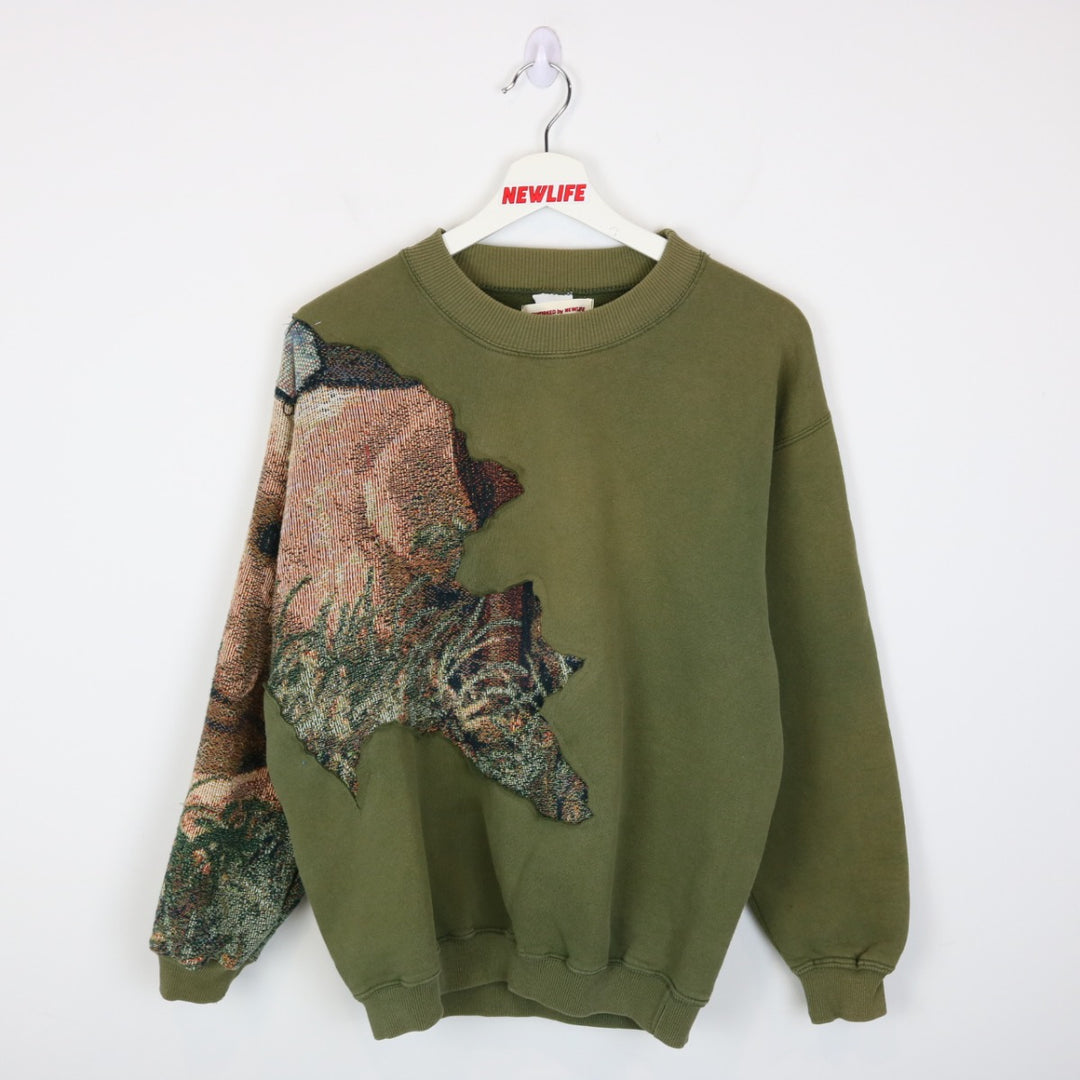 Reworked Vintage 90's Dog Nature Tapestry Crewneck - S/M-NEWLIFE Clothing