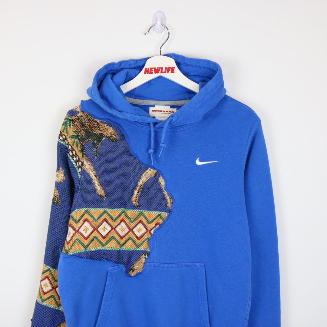 Reworked Nature Tapestry Nike Mini Swoosh Hoodie - S-NEWLIFE Clothing