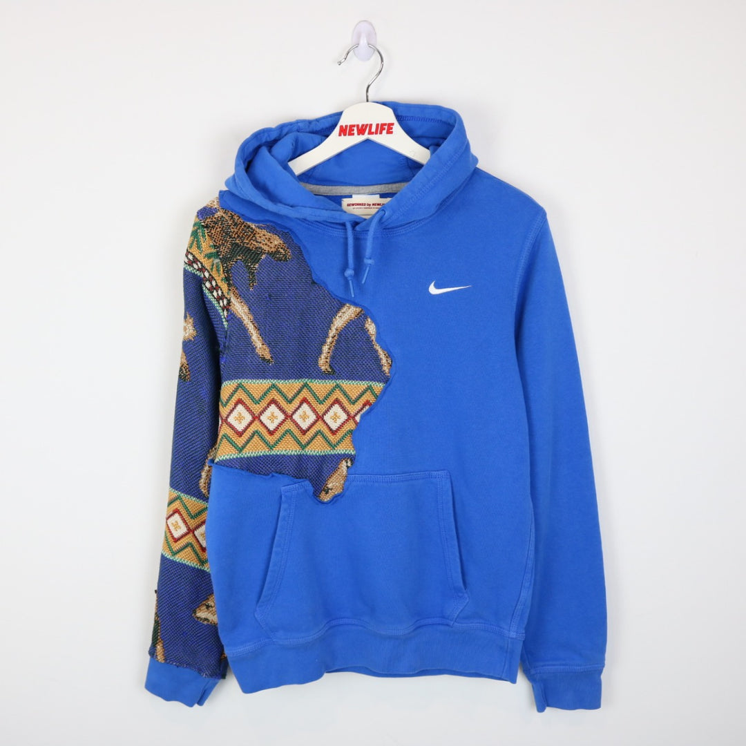 Reworked Nature Tapestry Nike Mini Swoosh Hoodie - S-NEWLIFE Clothing